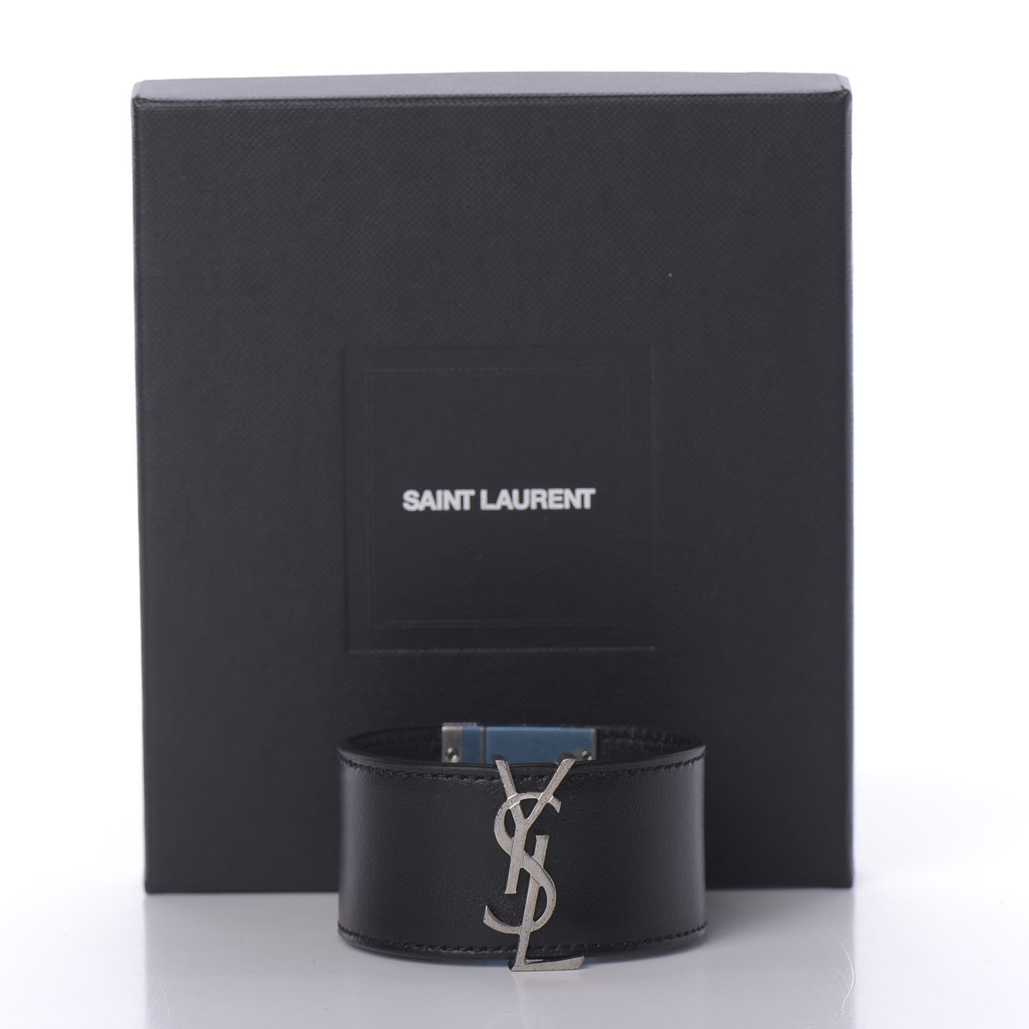 Saint Laurent Calfskin Monogram Bracelet Black 6 of 6
