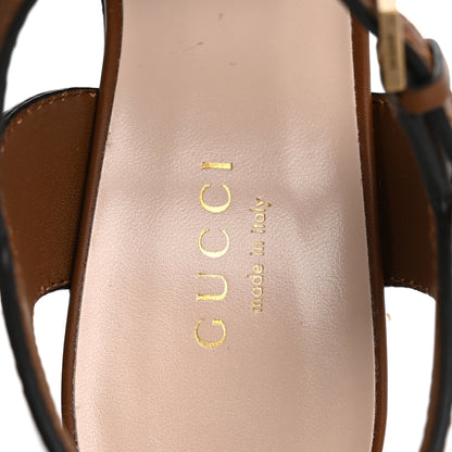 Gucci Cosmos Softy Calfskin Wooden InterLocking G Cut-Out 30/120mm Platform Sandals 35.5 Cuir 7 of 7