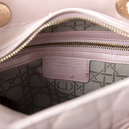 Christian Dior Pearly Lambskin Cannage Medium Lady Dior Lotus 6 of 9