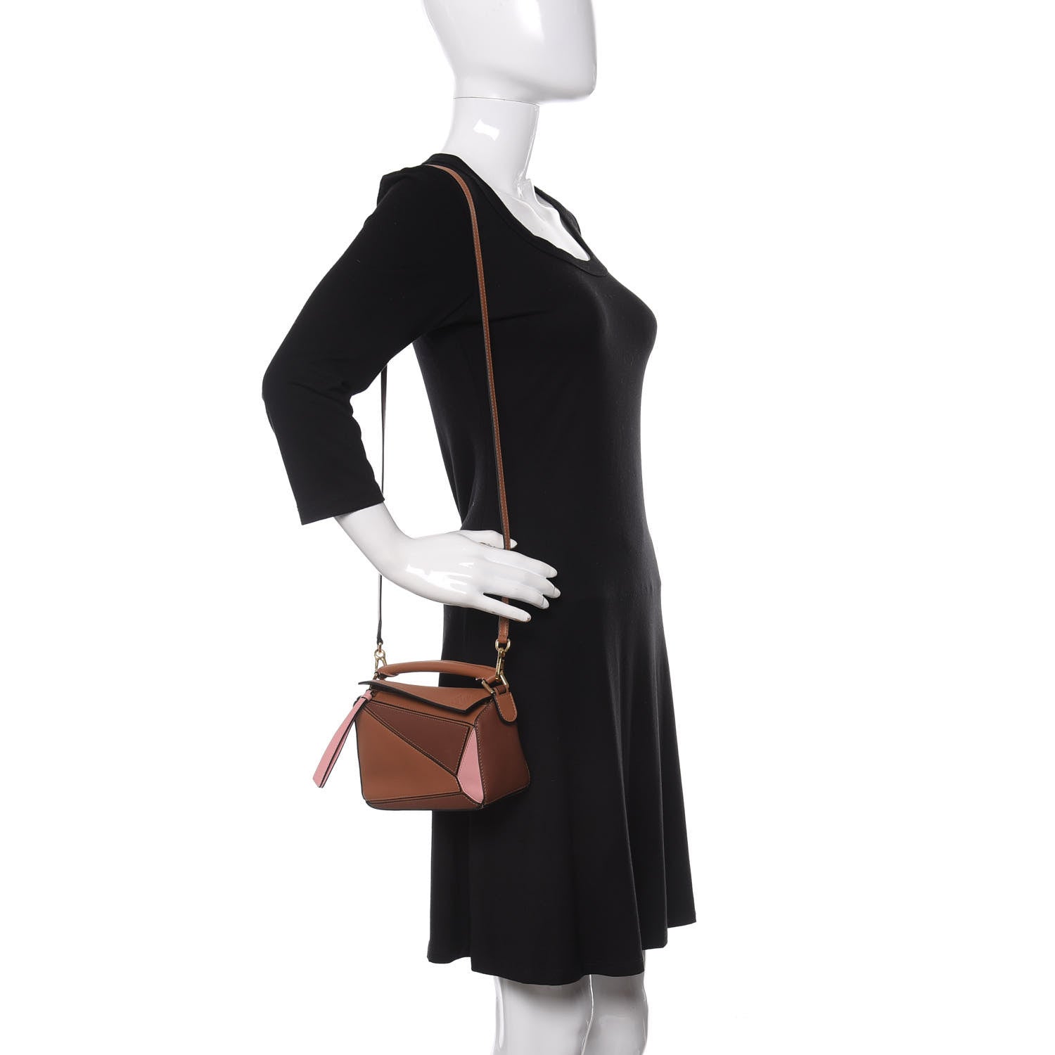 Loewe Calfskin Mini Puzzle Bag Tan Medium Pink 2 of 9