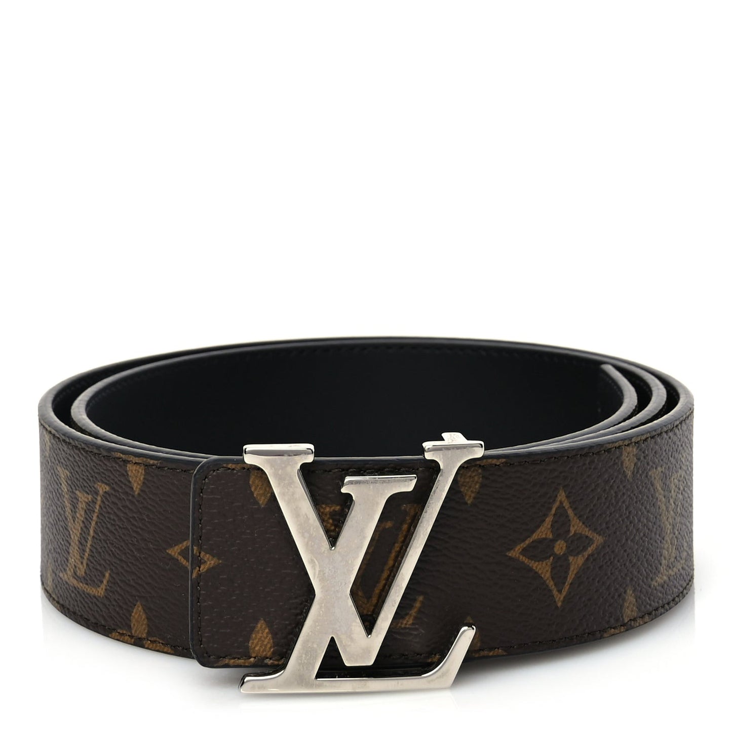 Calfskin Monogram 40mm LV Initiales Reversible Belt 90 36 Black