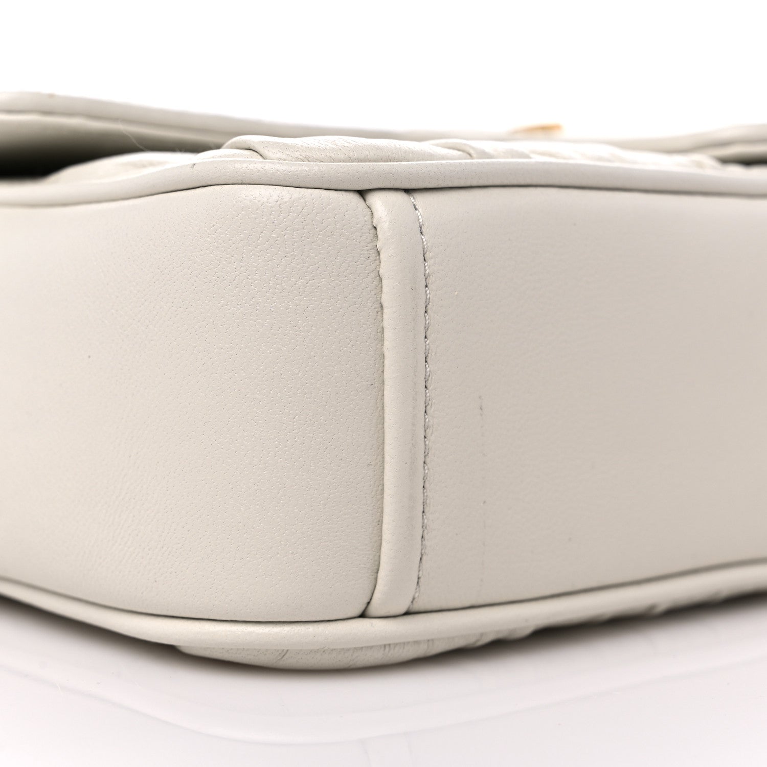 Prada Nappa Gaufre Medium Chain Flap Shoulder Bag White 7 of 10