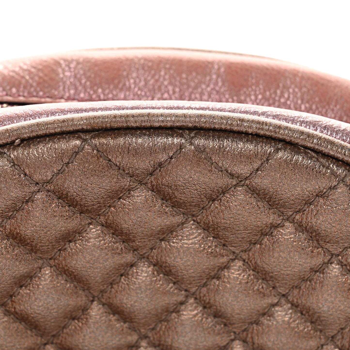 Laminated Nappa Trapuntata Mini Zumi Dome Shoulder Bag Rosa Lago Rame