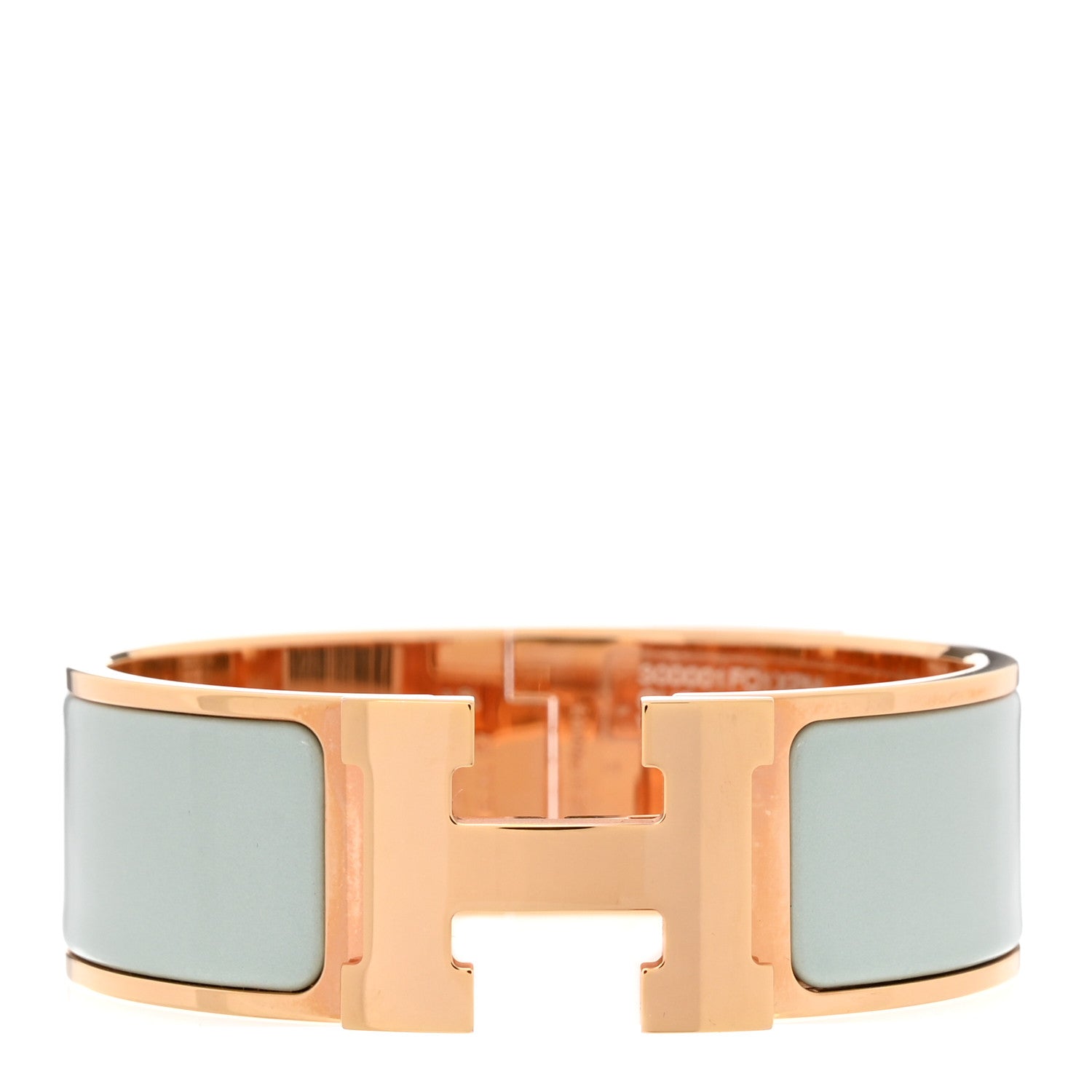 Hermes Enamel Wide Clic Clac H Bracelet PM Vert Argile 1 of 5