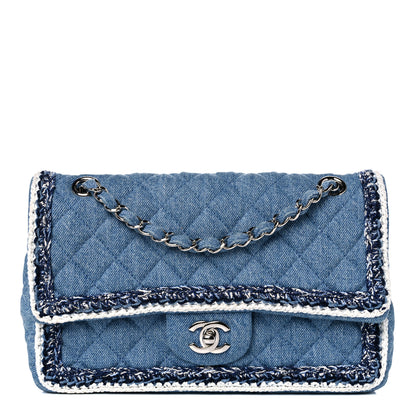 Chanel Denim Braided Medium Flap Bag Light Blue 1 of 10