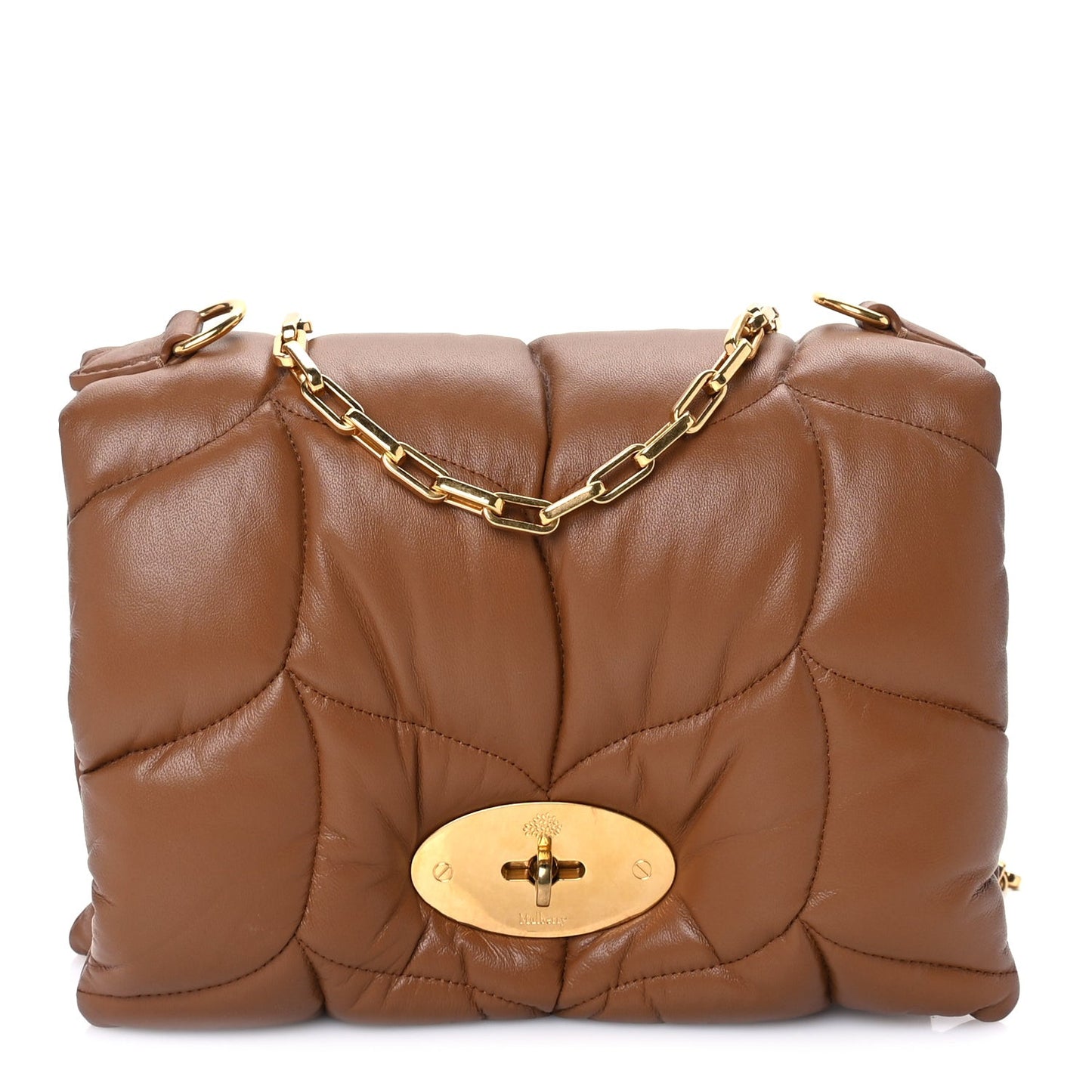 Nappa Pillow Quilted Little Softie Bag Tobacco Brown