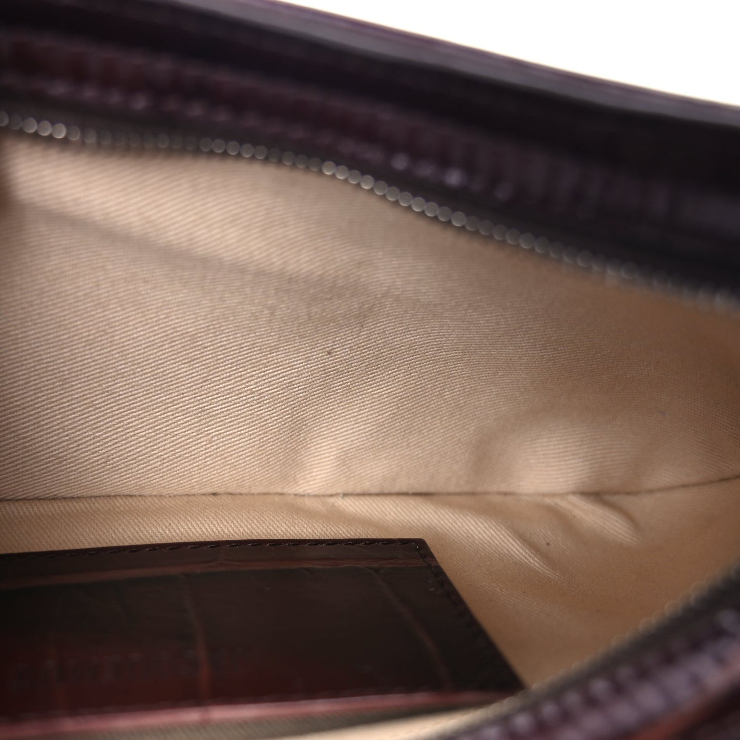 Calfskin Crocodile Embossed Le Bisou Midnight Brown