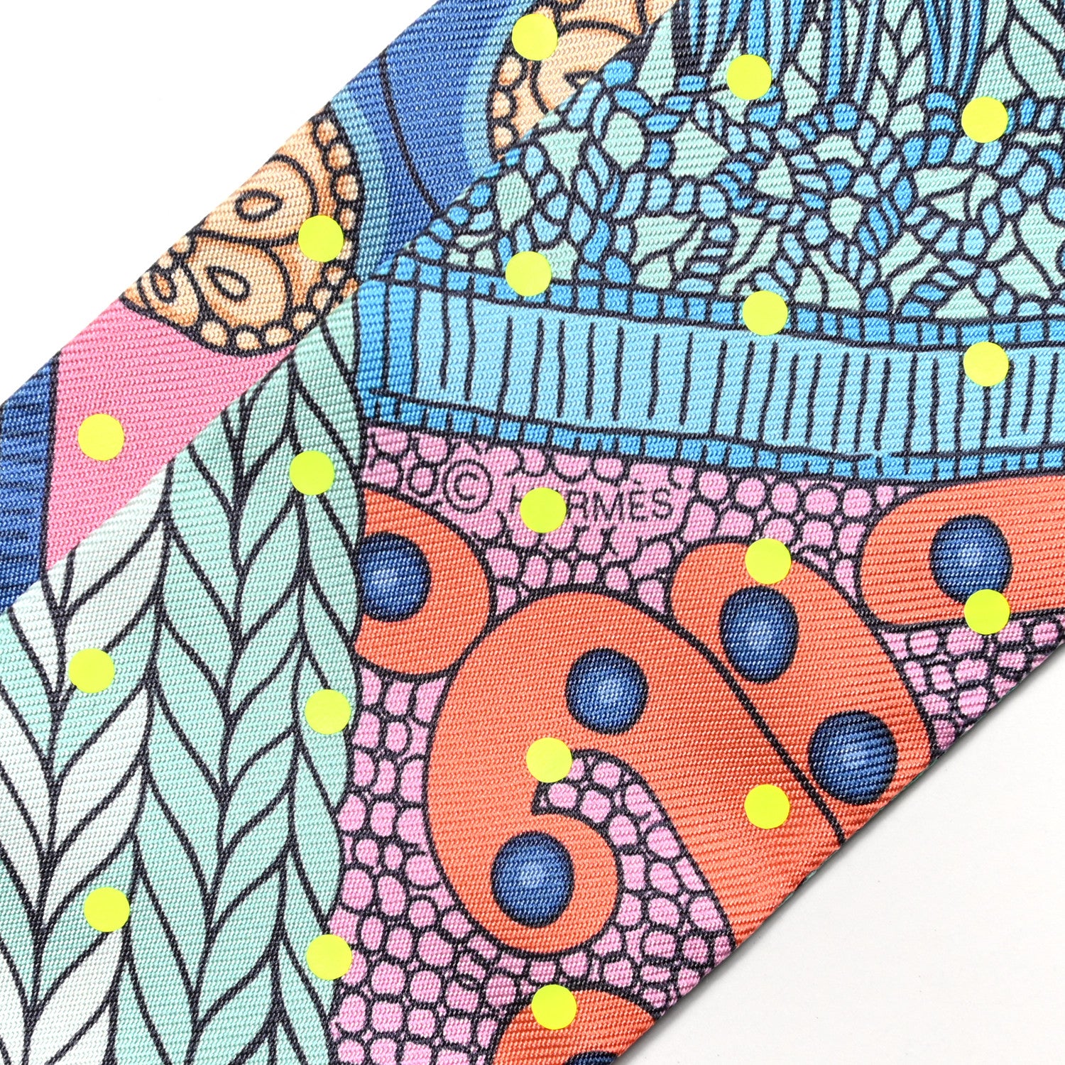 Hermes Silk Selle de Dignitaire Plumetis Twilly Rose Saumon Vert 3 of 4