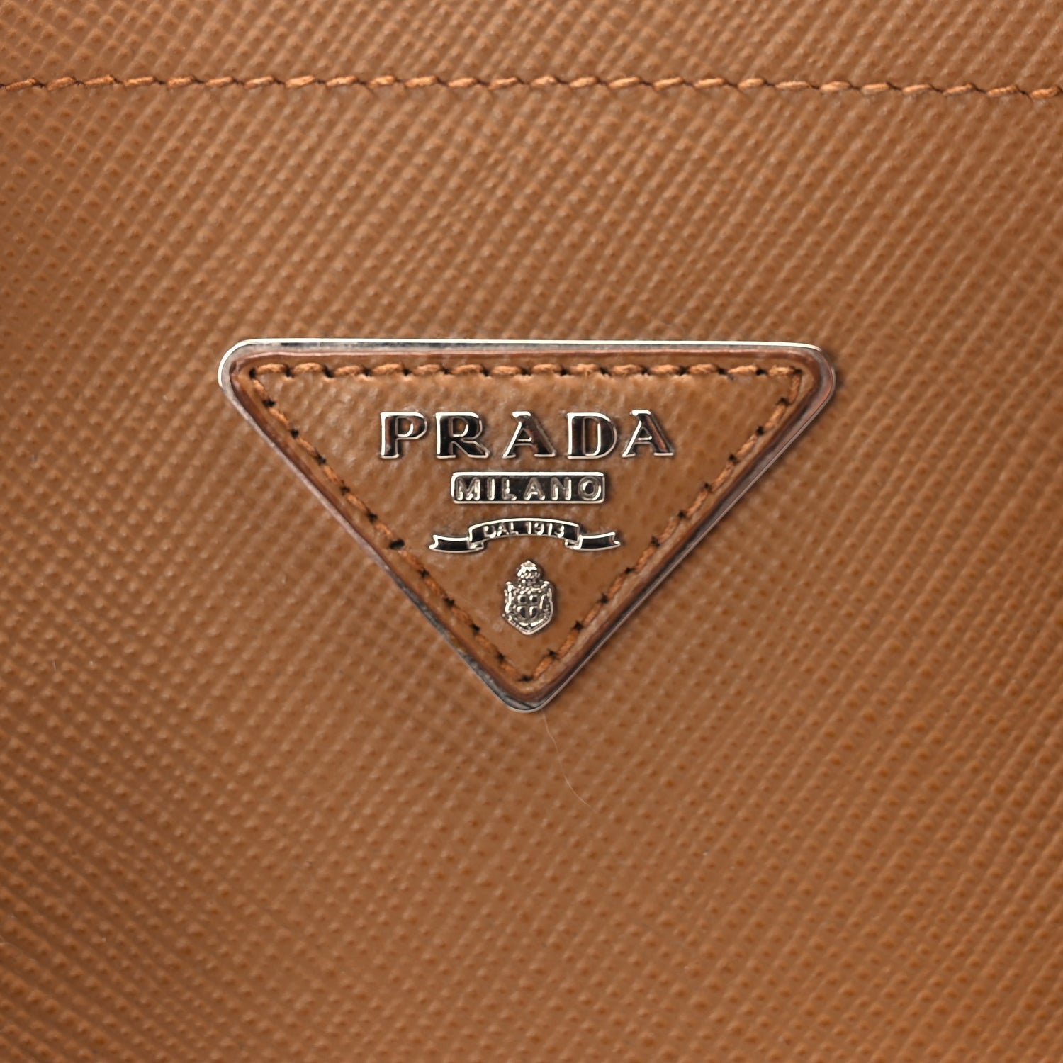 Prada Saffiano Cuir Large Double Bag Caramel Fuoco 6 of 8