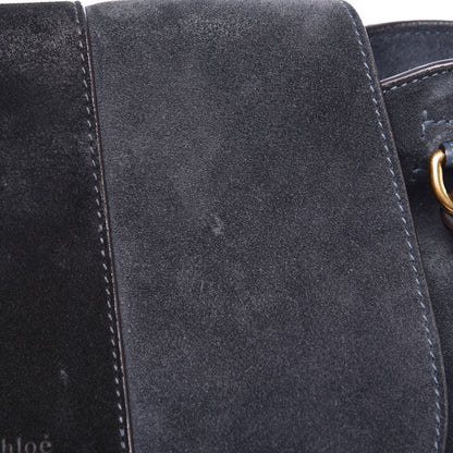 Chloe Suede Medium Lexa Shoulder Bag Silver Blue 15 of 21