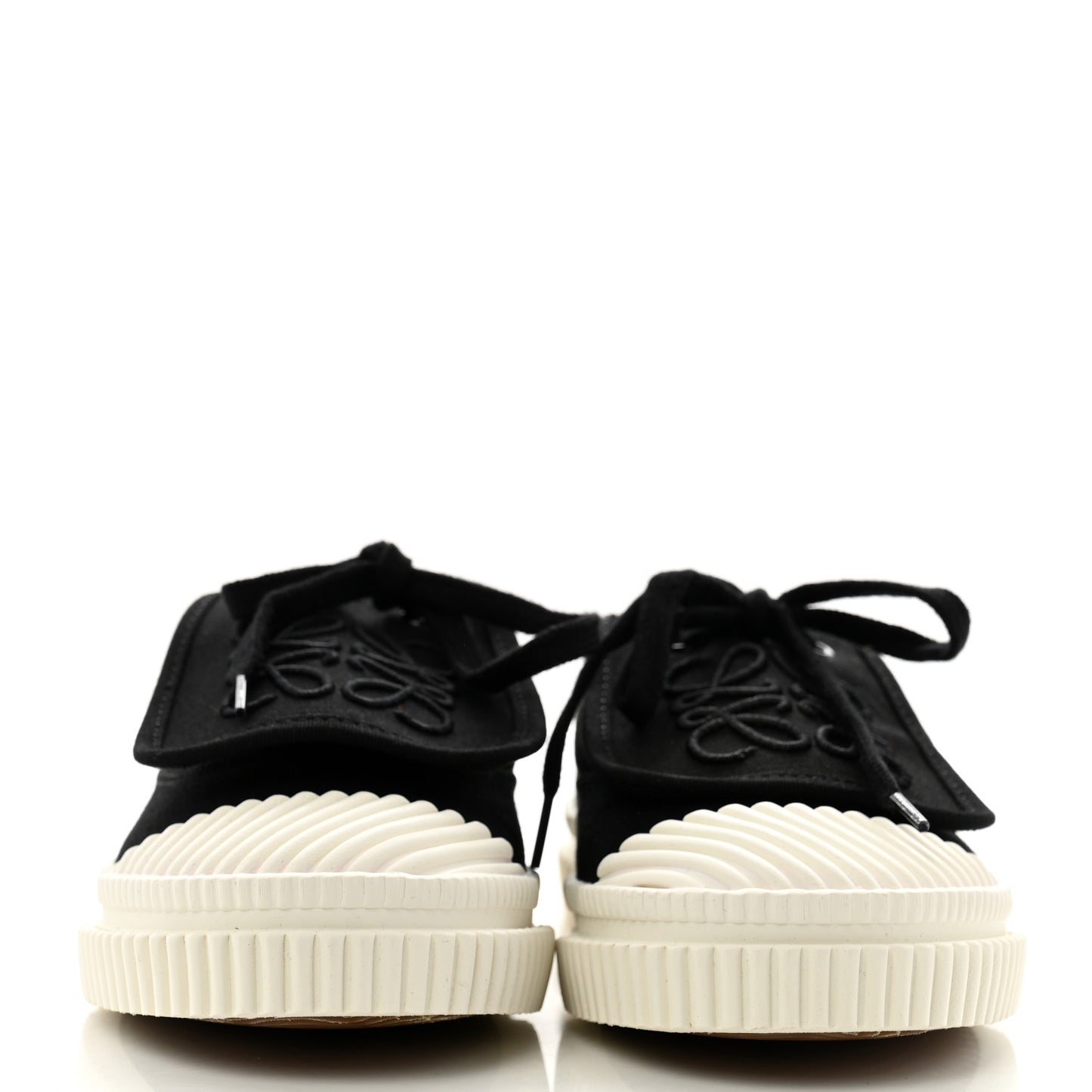 Jacquard Anagram Calfskin Flap Sneakers 35 Black