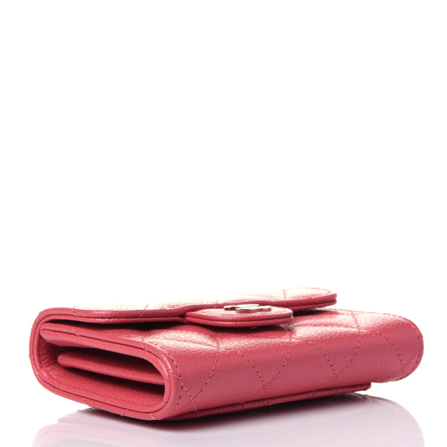 Chanel Caviar Quilted Flap Card Holder Wallet Pink 4 of 12