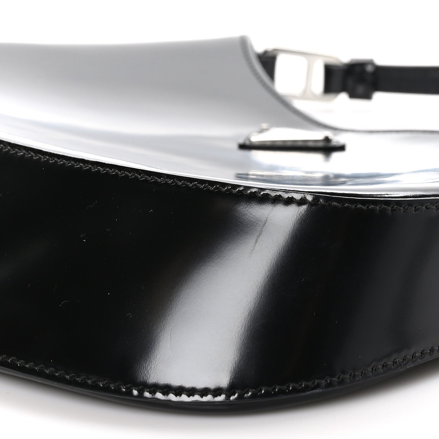 Prada Spazzolato Cleo Shoulder Bag Black 8 of 8