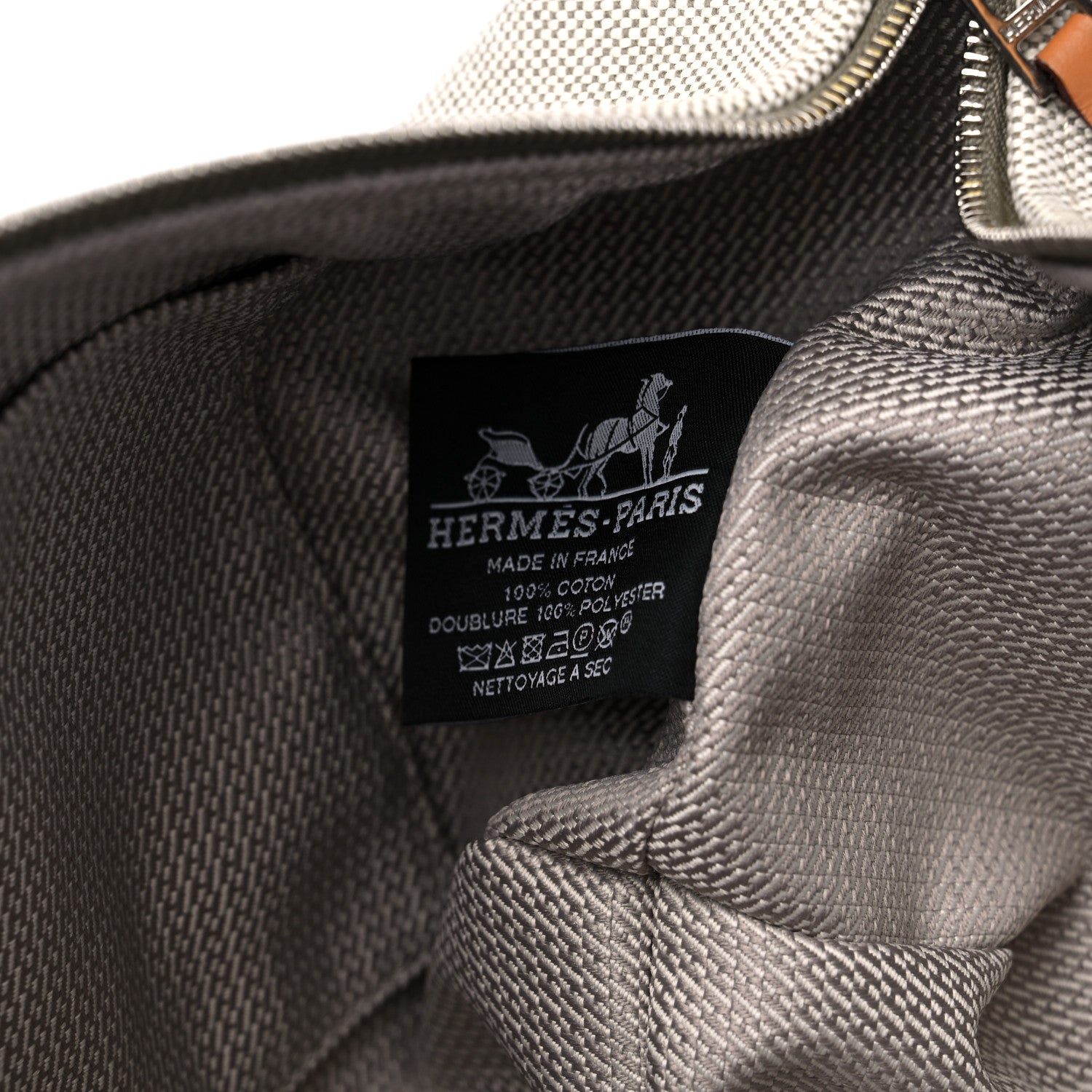 Hermes Canvas Small Bride-A-Brac Pouch Natural Jaune Citron 6 of 8