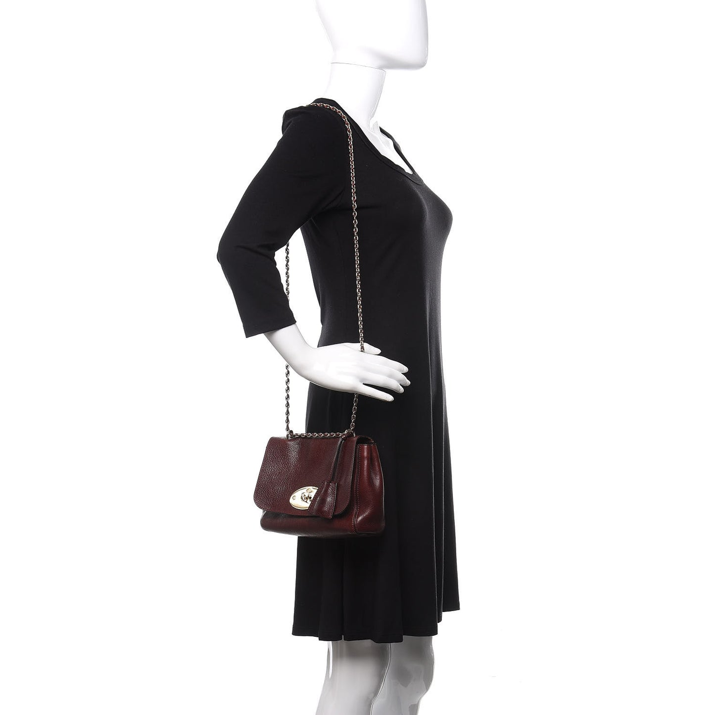 Small Classic Grain Calfskin Small Lily Flap Oxblood