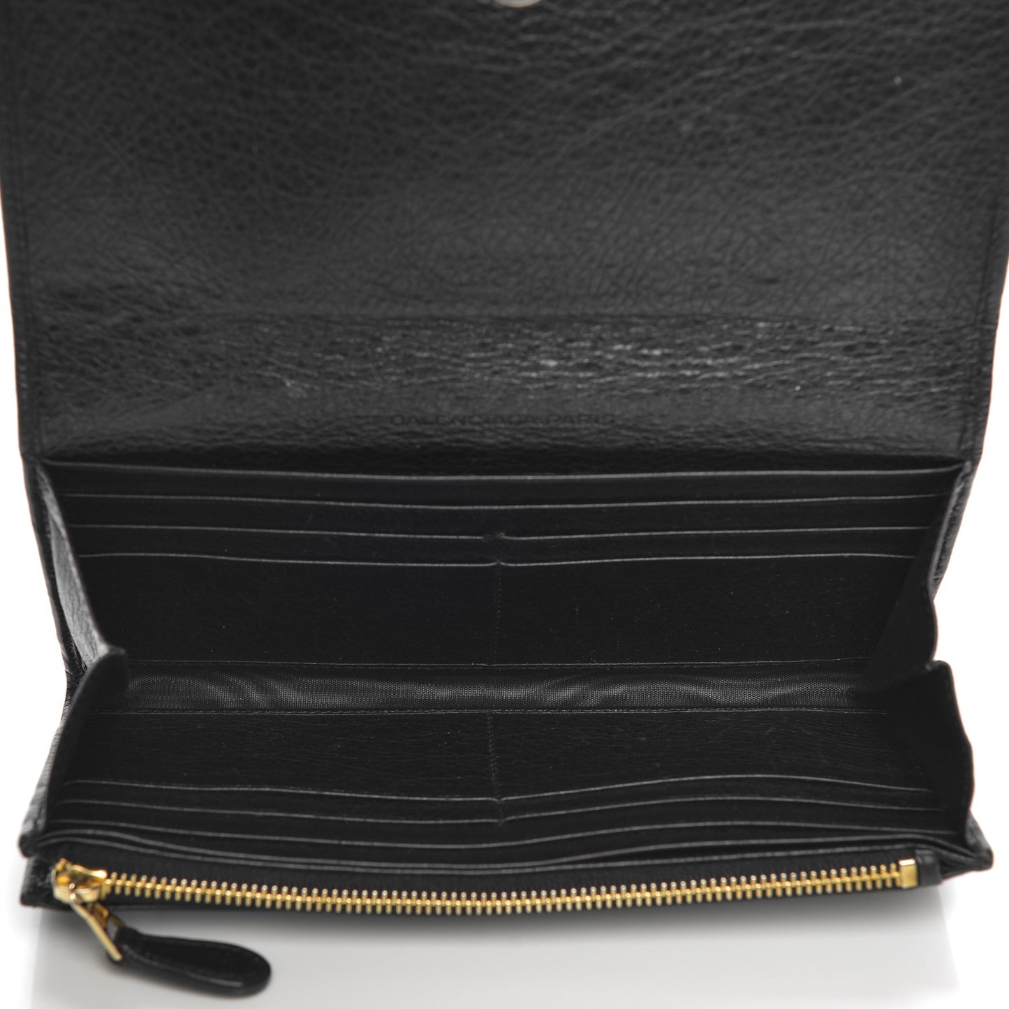 Agneau Giant 12 Gold Hardware Money Wallet Black