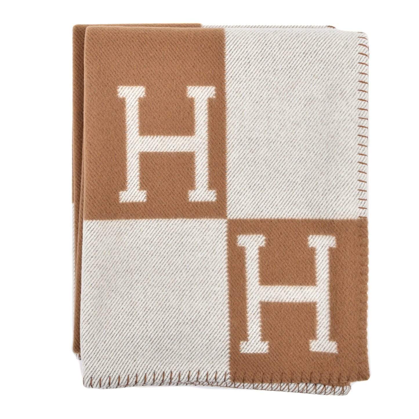 Wool Cashmere Avalon Blanket Ecru Camel