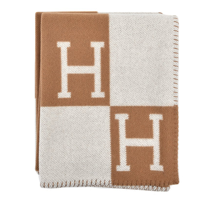 Hermes Wool Cashmere Avalon Blanket Ecru Camel 1 of 3