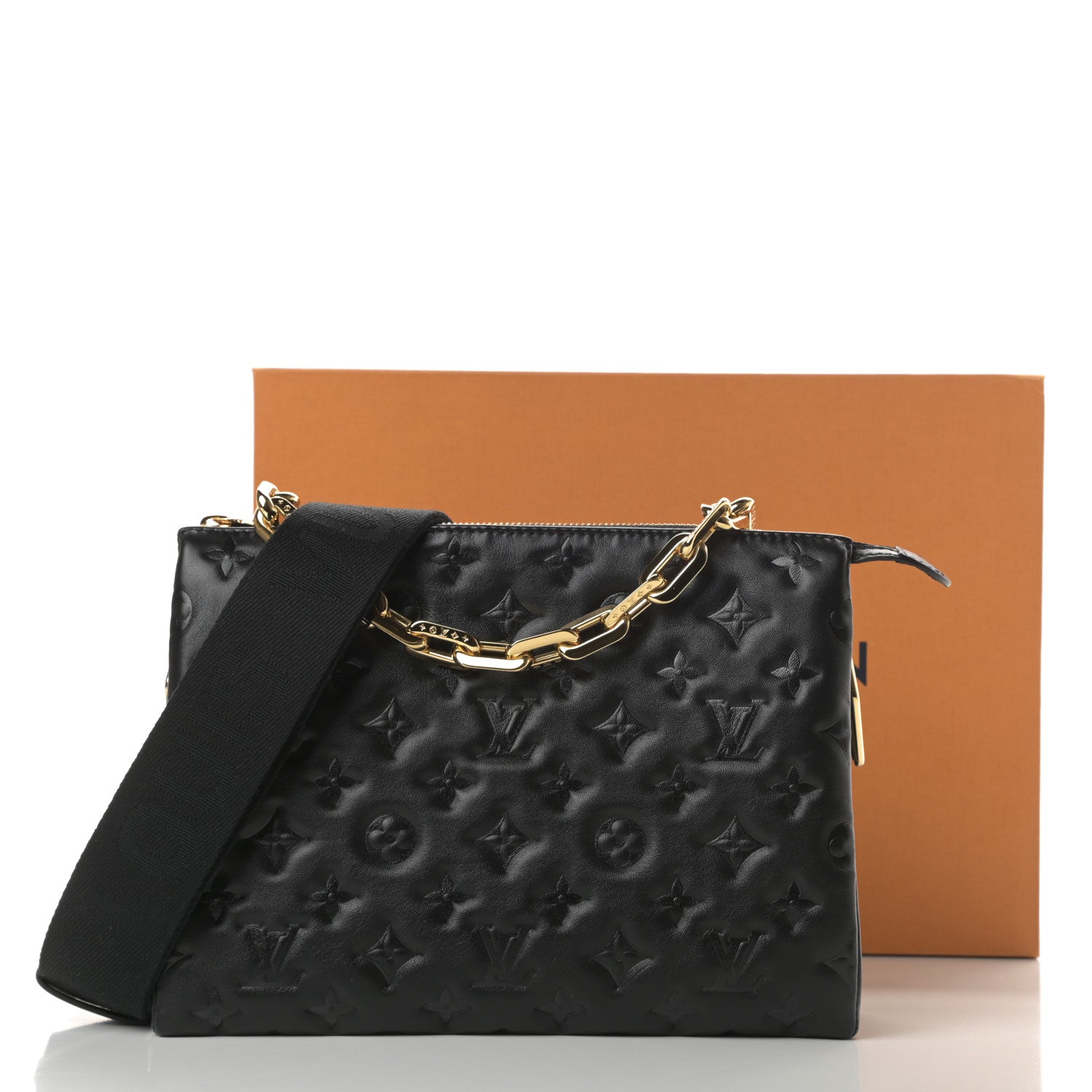 Louis Vuitton Lambskin Embossed Monogram Coussin PM Black 11 of 11