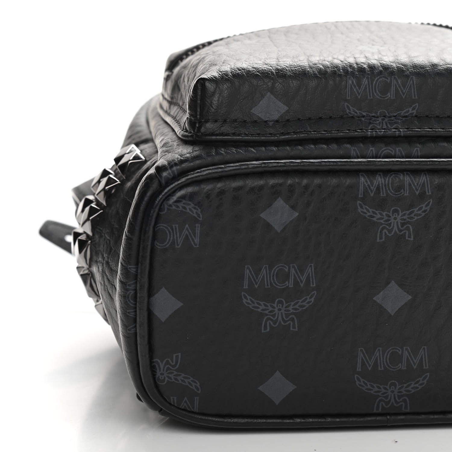 MCM Visetos Side Stud X-Mini Stark Bebe Boo Backpack Black 10 of 12