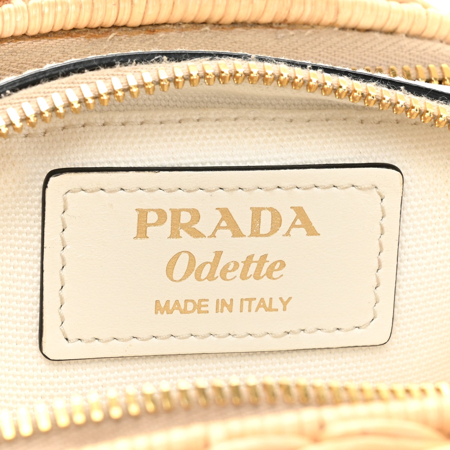 Wicker Saffiano Midolino Odette Top Handle Bag Tan White