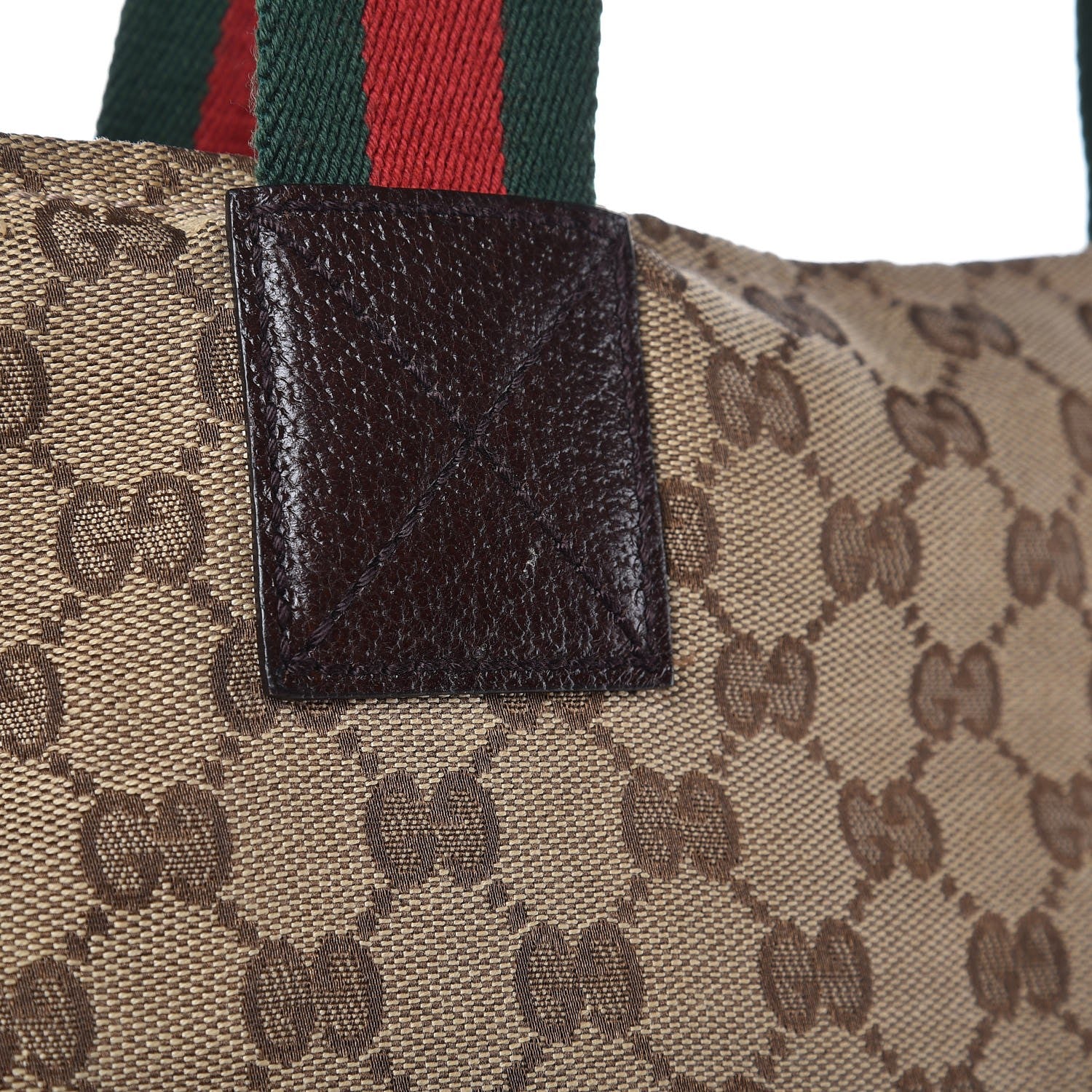 Gucci GG Monogram Large Web Handle Vertical Tote Dark Brown 12 of 14