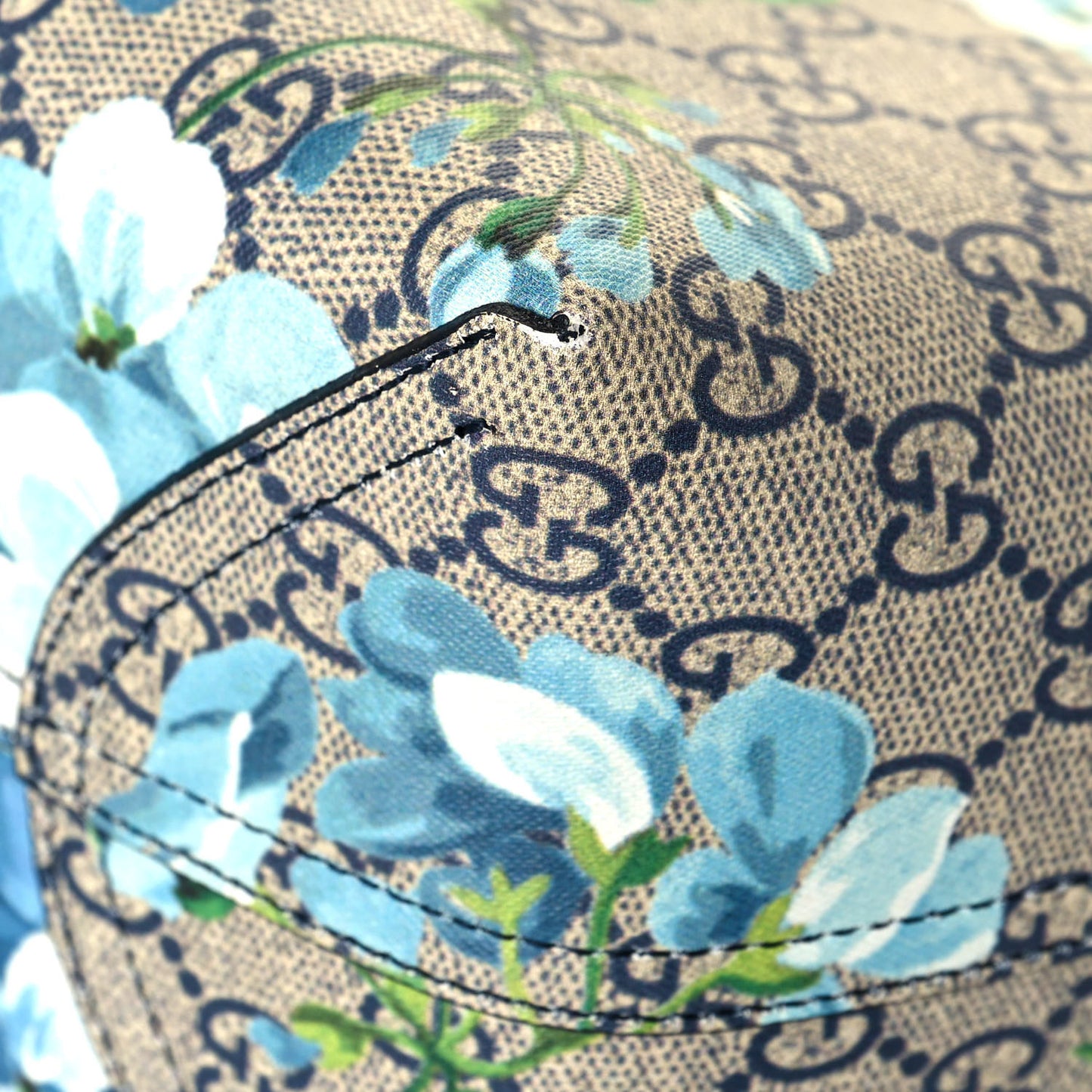 GG Supreme Monogram Blooms Medium Reversible Tote Beige Blue Navy