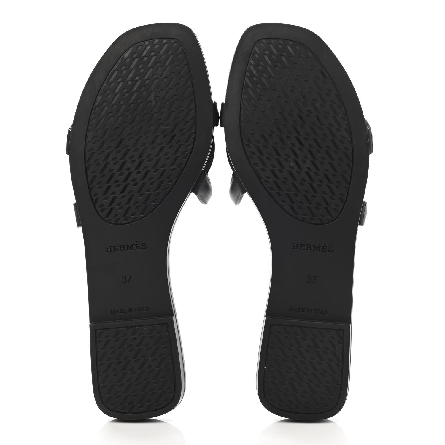 Hermes Rubber Aloha Sandals 37 Black 5 of 9