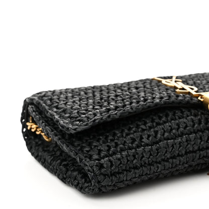 Saint Laurent Raffia Monogram Tassel Kate 99 Black 10 of 12