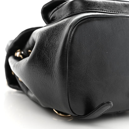 Chanel Glazed Aged Calfskin Quilted Small Duma Drawstring Backpack Black 9 of 10