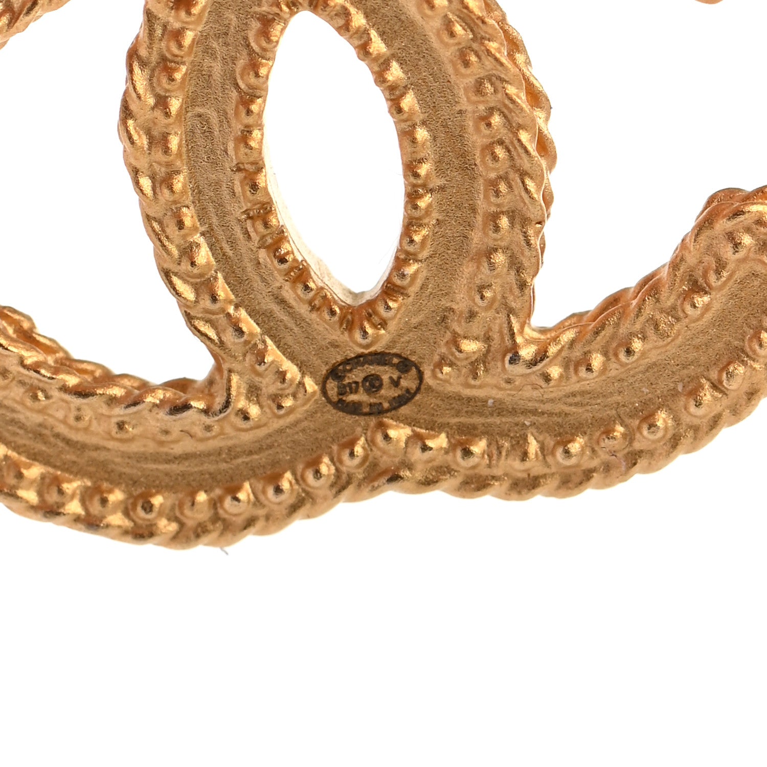 Chanel CC Drop Earrings Matte Gold 4 of 6