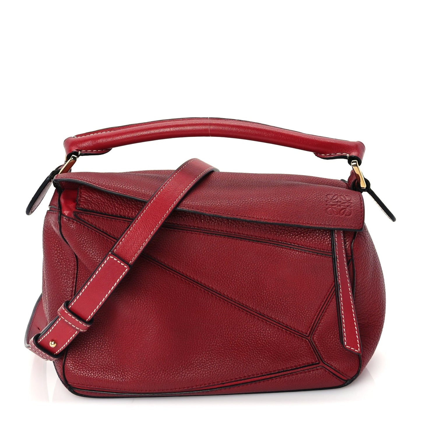 TEST  Calfskin Small Puzzle Bag  Rouge