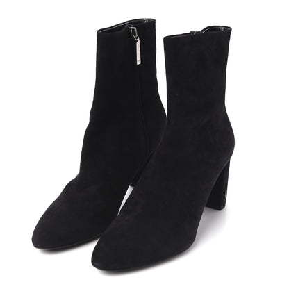 Saint Laurent Suede Loulou 95 Ankle Zip Boot 38.5 Black 3 of 9