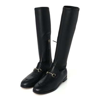 Gucci Nappa Horsebit Jordan Knee High Boots 37 Black 2 of 6