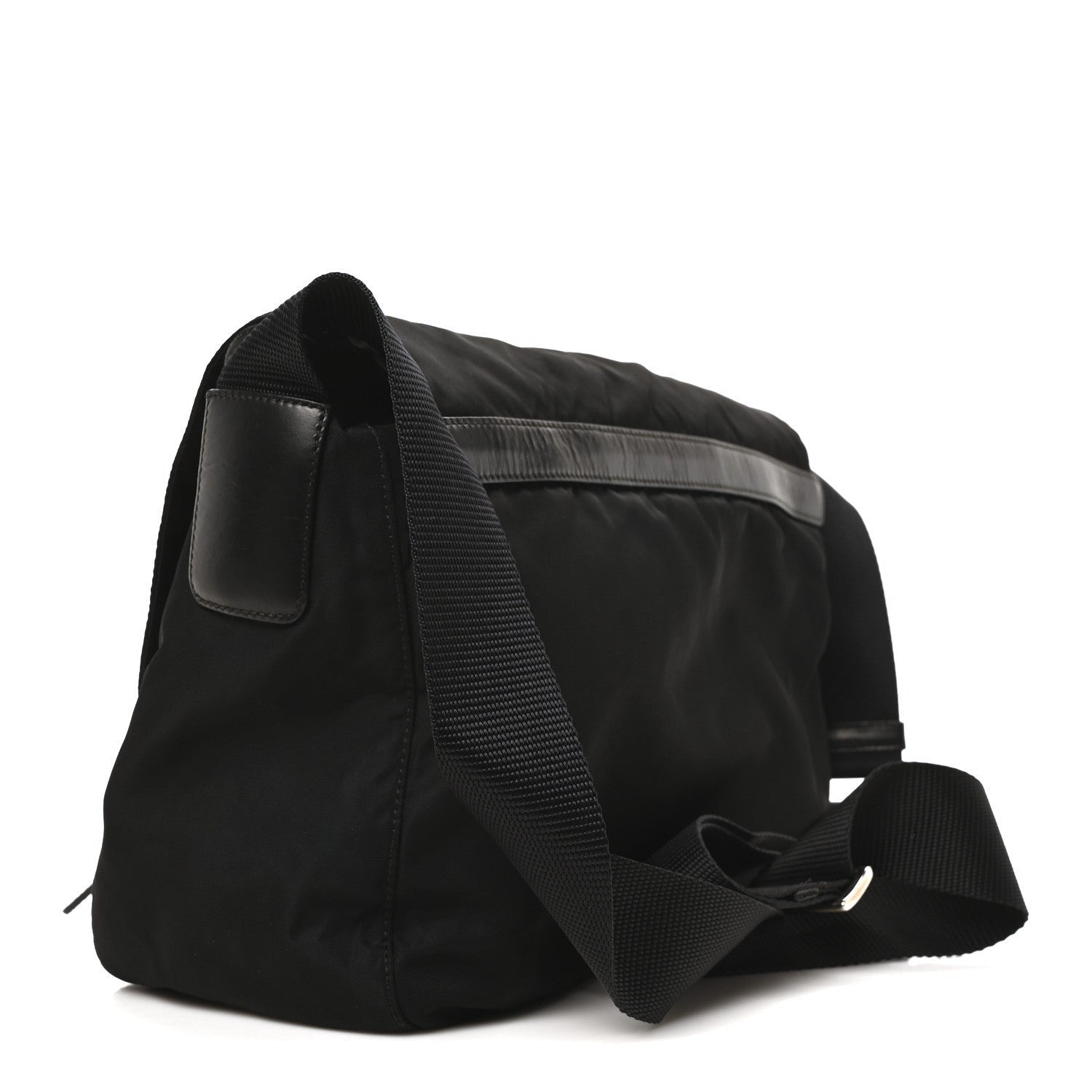 Prada Tessuto Nylon Saffiano Vela Messenger Bag Black 3 of 7