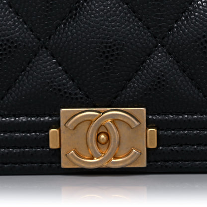 Chanel Caviar Quilted Boy Wallet On Chain WOC Black 11 of 12