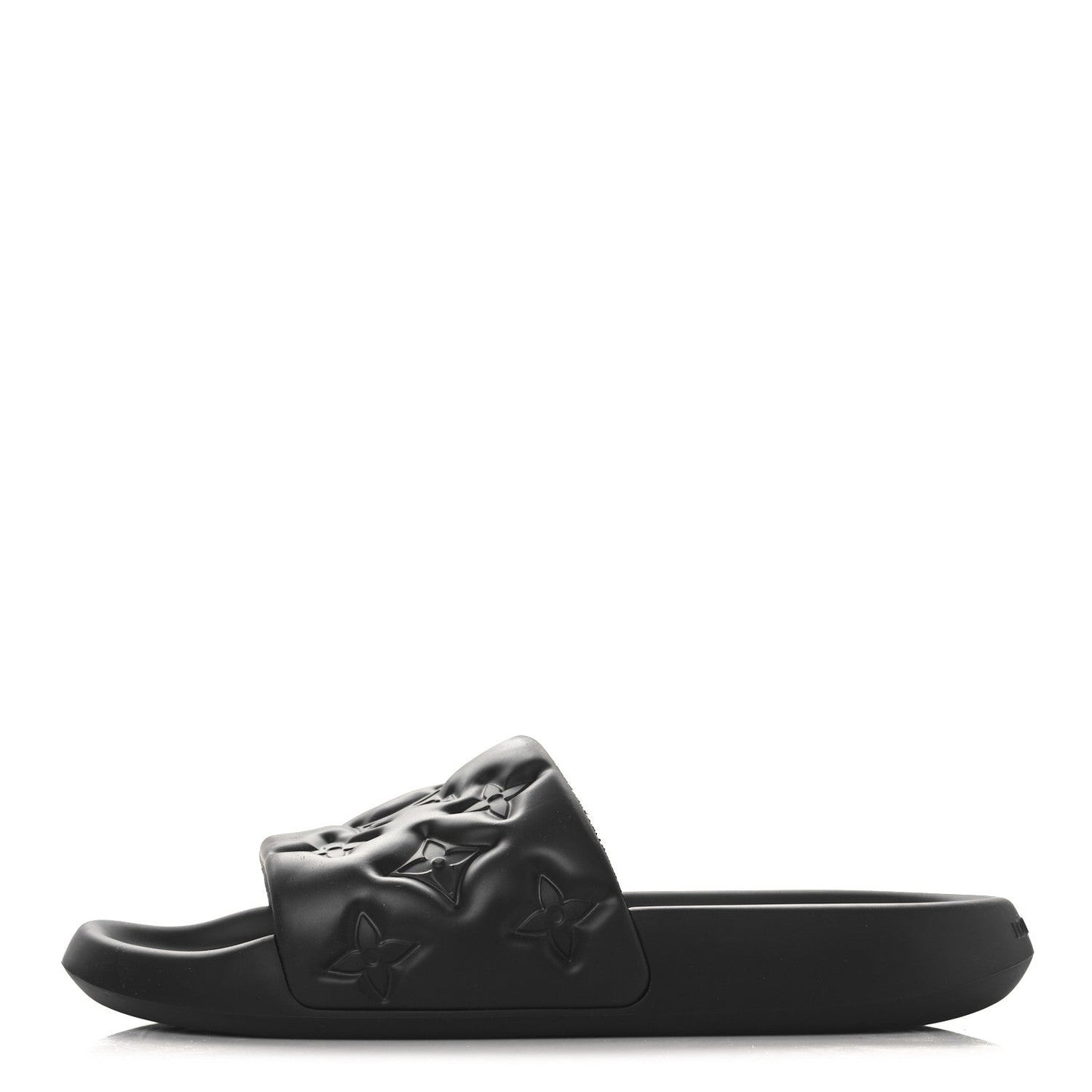 Rubber Embossed Monogram Mens Waterfront Mules Black