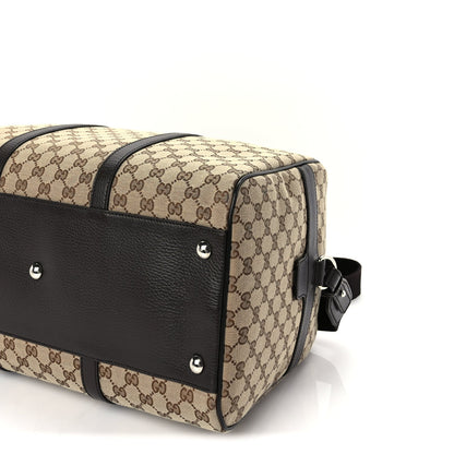 Gucci Monogram Dollar Calfskin Boston Duffle Bag Beige Ebony Testa di Moro Marrone Scuro 10 of 10