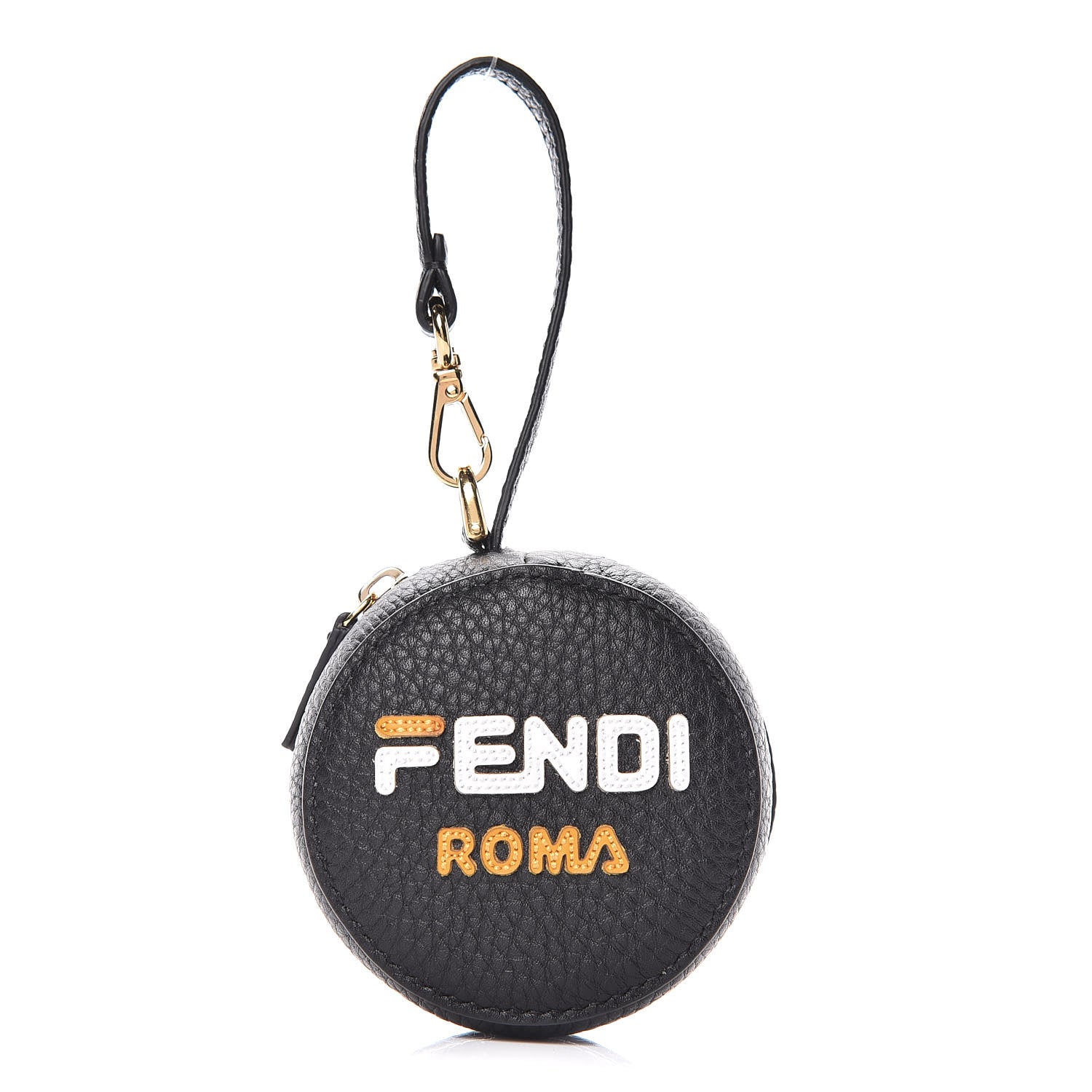 Fendi X FILA Calfskin Mania Backpack Help Bag Charm Black 1 of 12