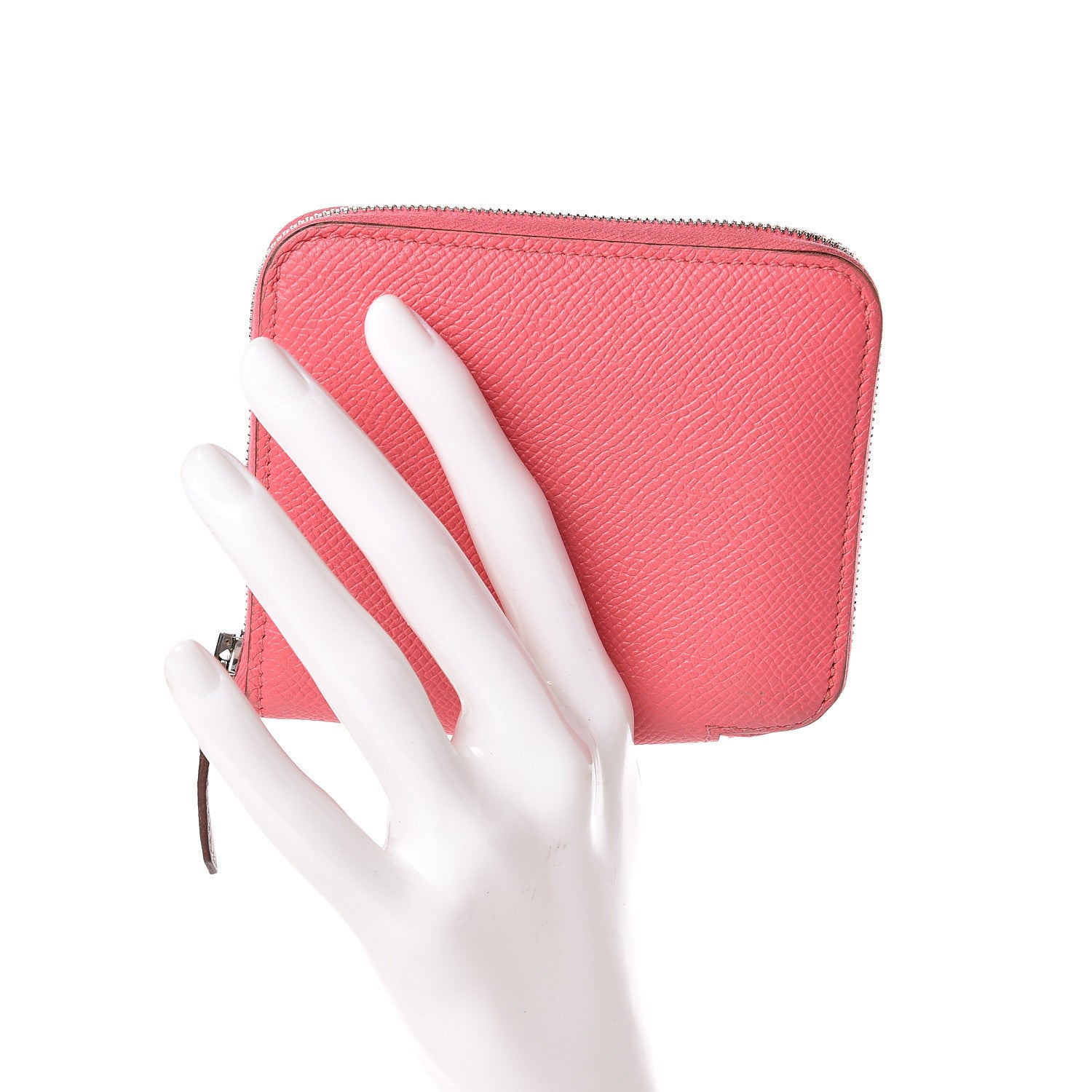 Hermes Epsom Silk'In Compact Wallet Rose Azalee 2 of 9