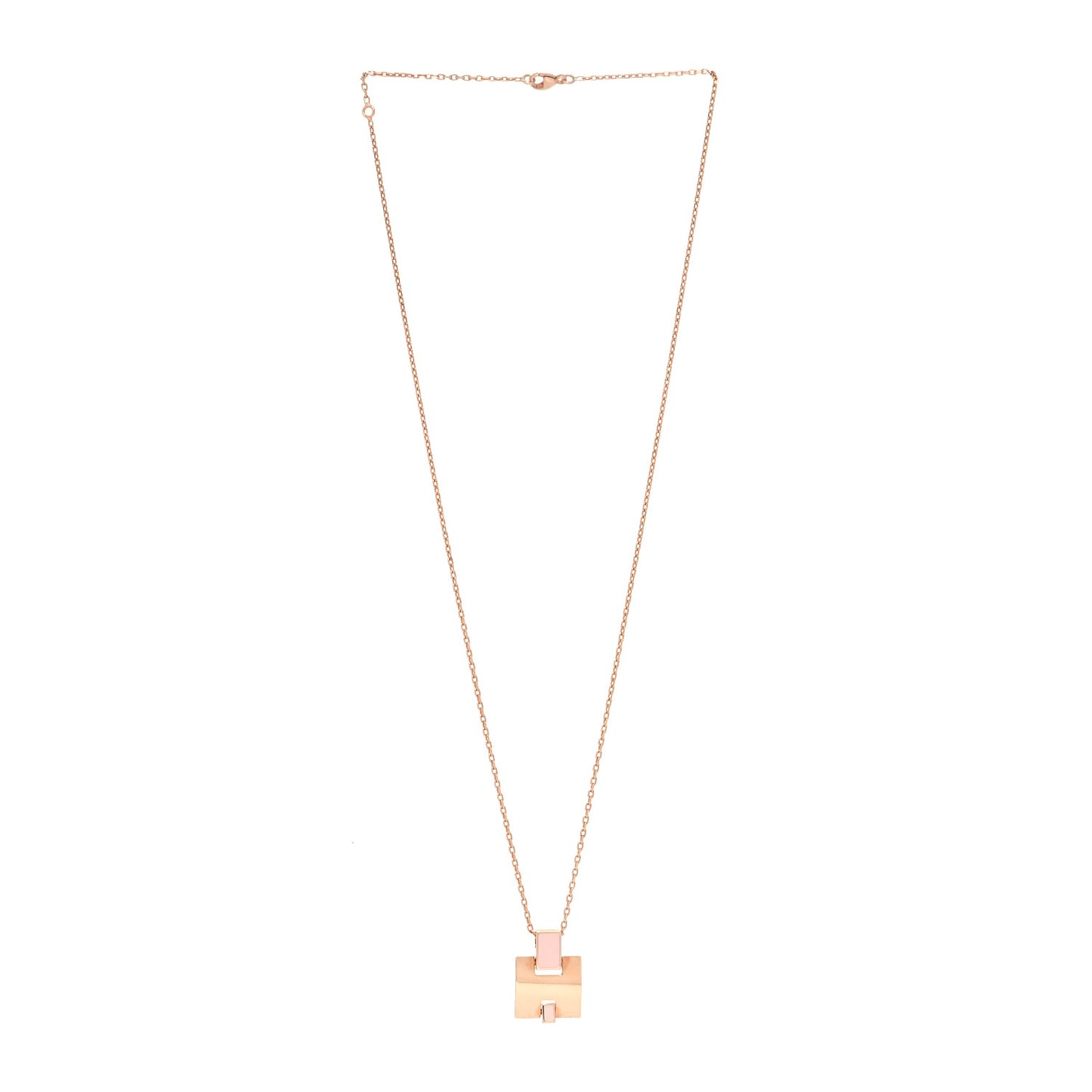 Rose Gold Plated Lacquered Eileen Pendant Necklace Rose Dragee