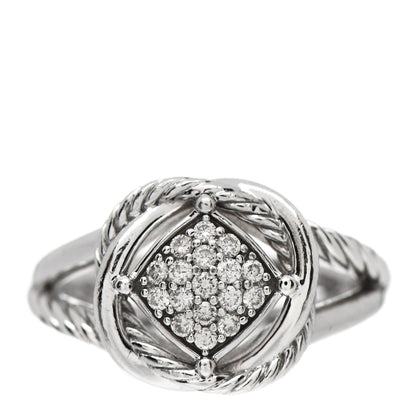 David Yurman Sterling Silver Diamond Pave 7mm Infinity Ring 52 6 1 of 6