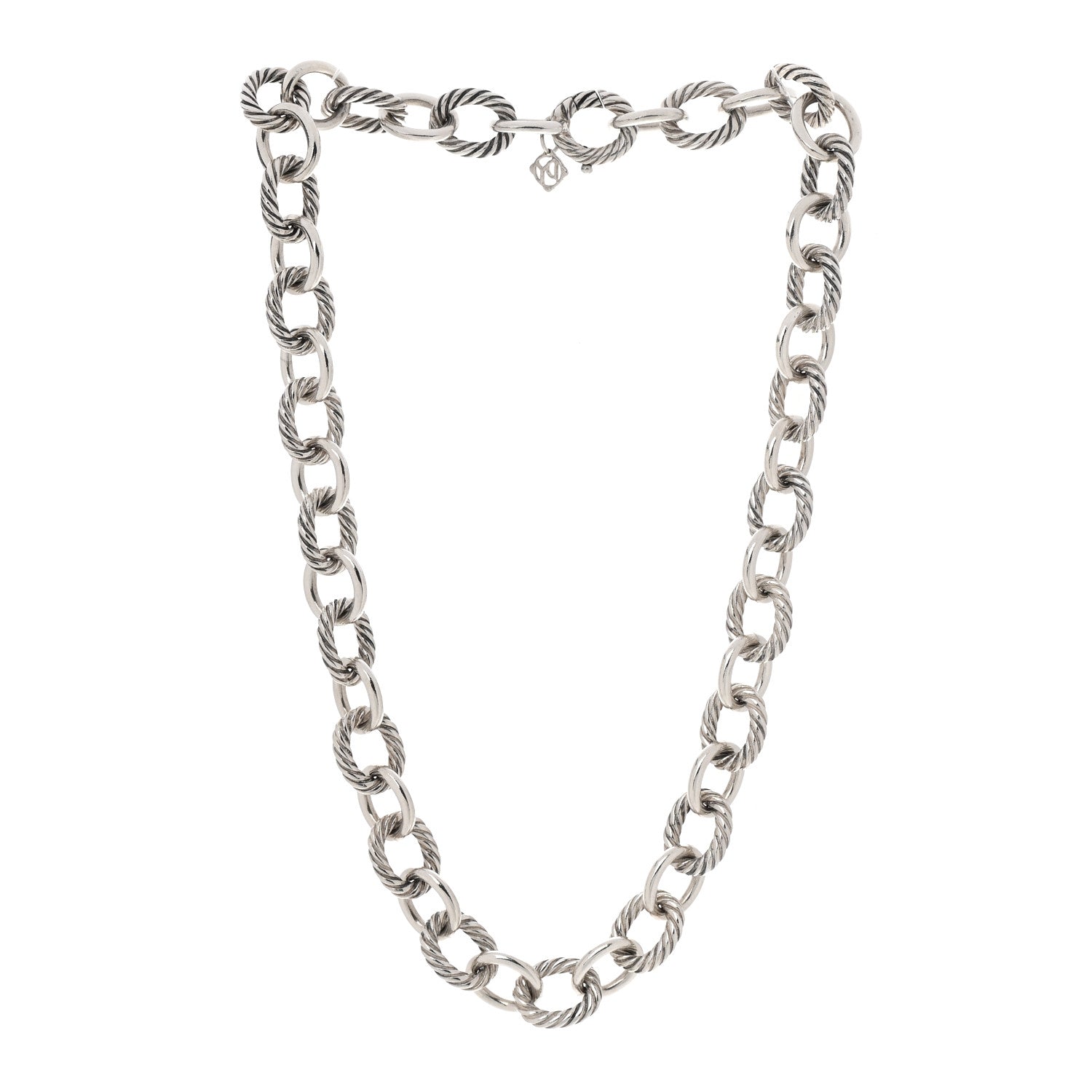 David Yurman Sterling Silver 12mm Oval Link Necklace 3 of 5