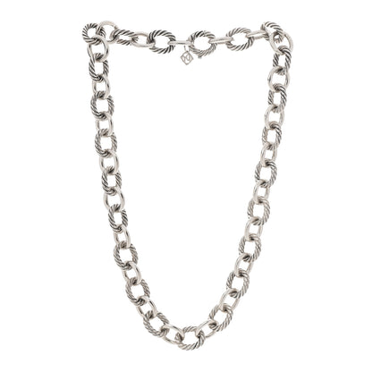 David Yurman Sterling Silver 12mm Oval Link Necklace 3 of 5