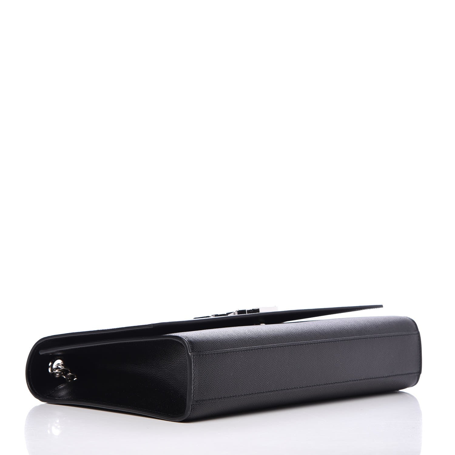 Saint Laurent Grain De Poudre Large Classic Monogram Kate Satchel Black 4 of 6