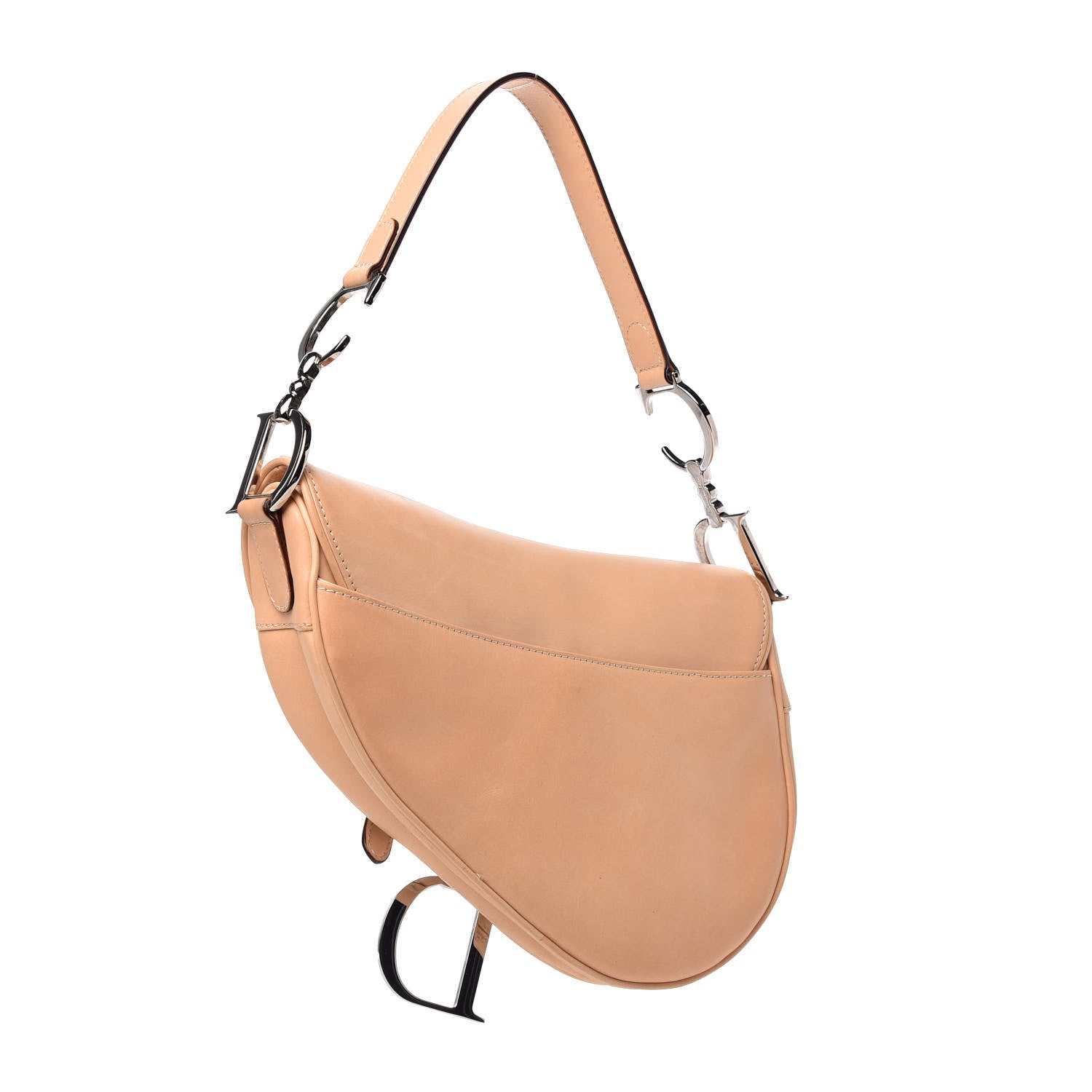 Christian Dior Calfskin Saddle Bag Beige 3 of 10