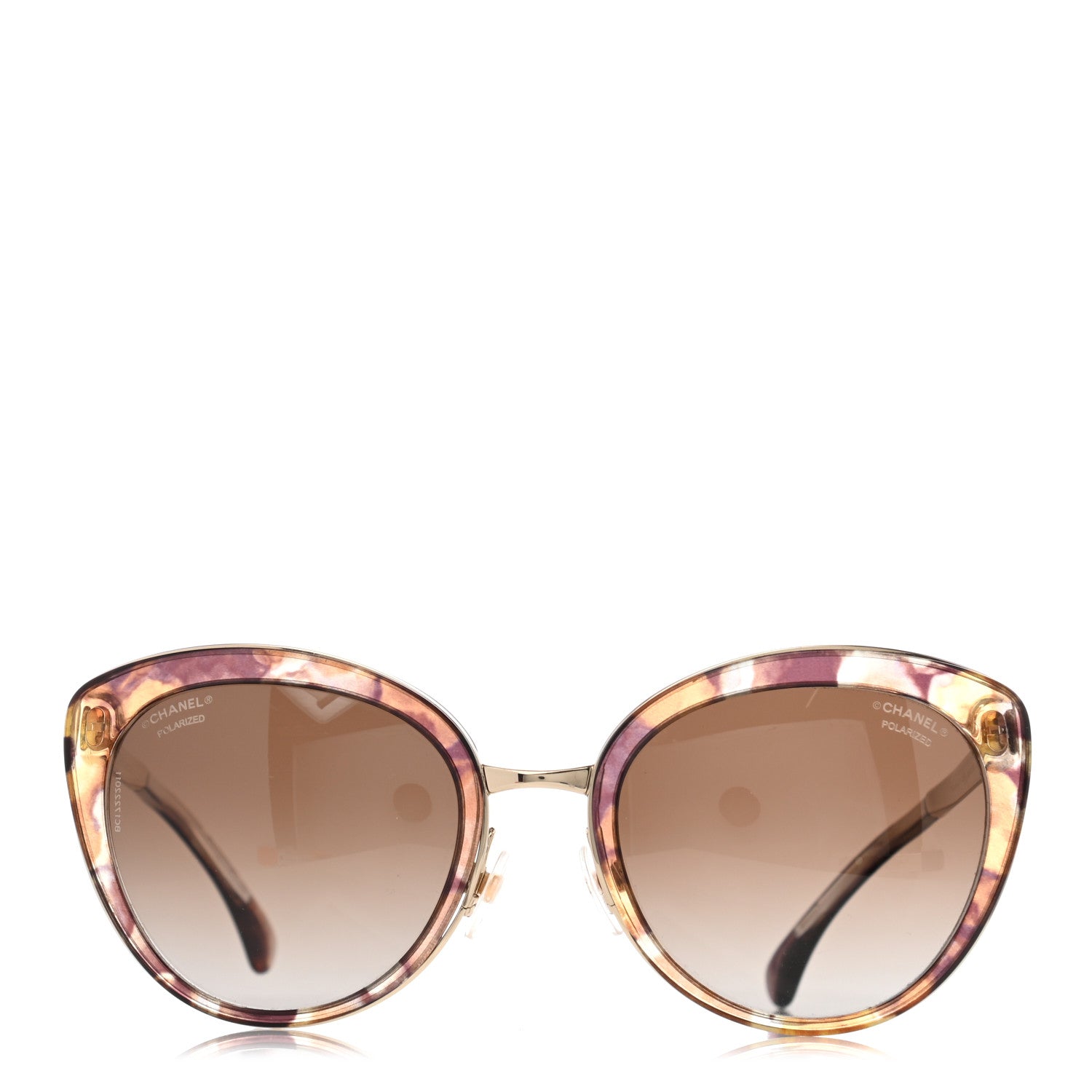 Chanel Polarized Metal Cat Eye Sunglasses 4208 Brown 2 of 8