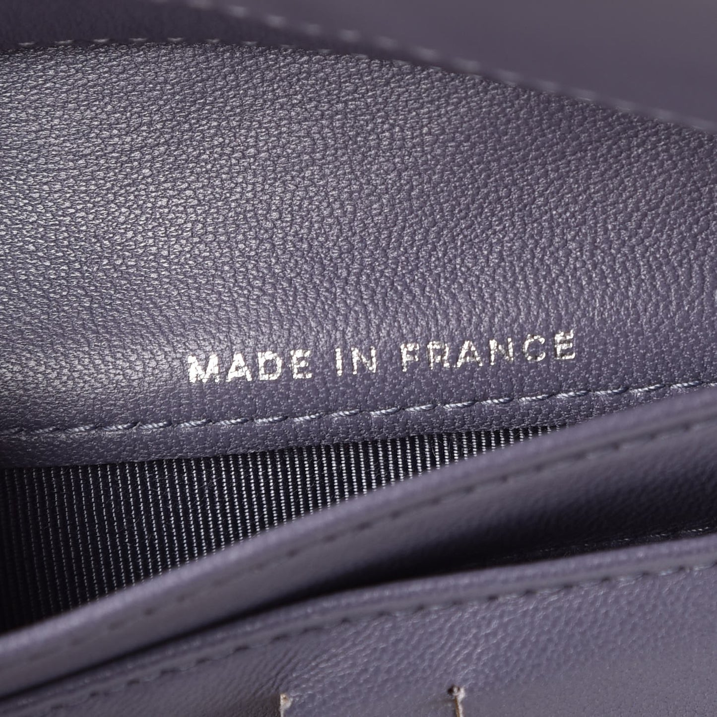 Lambskin Quilted Yen Wallet Purple