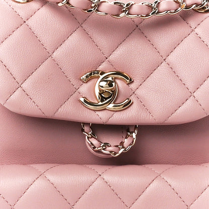 Chanel Lambskin Quilted Small Duma Drawstring Backpack Light Pink 9 of 13