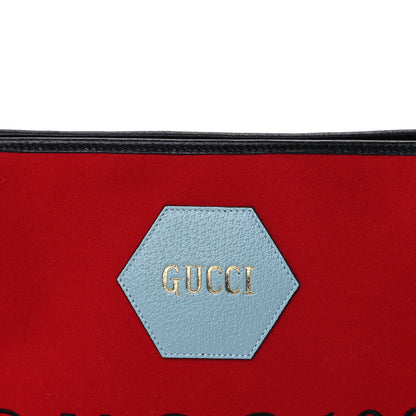 Gucci Felt Calfskin Script Logo Gucci 100 Pouch Bright Hibiscus Black Azure 6 of 8